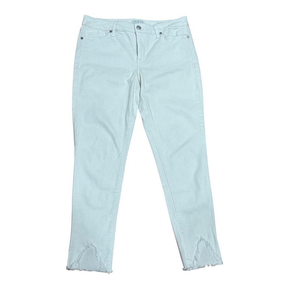 Sofia Jeans Skinny Ankle Jeans Womens 8 White Frayed Raw Hem Stretch Denim Pants
